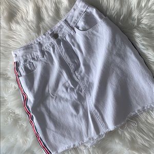 White jean skirt